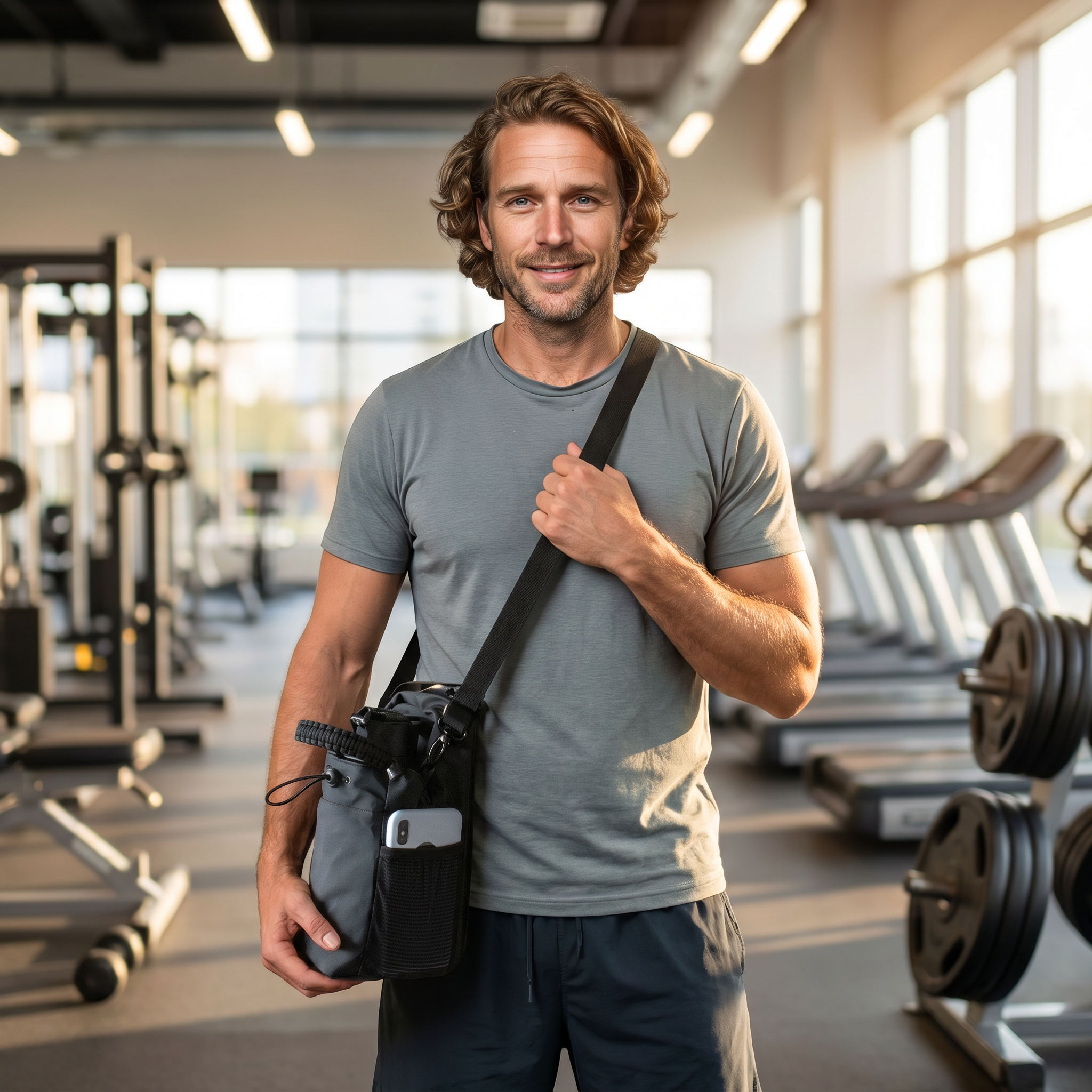 Kit Negro - Persona con bolso en gym
